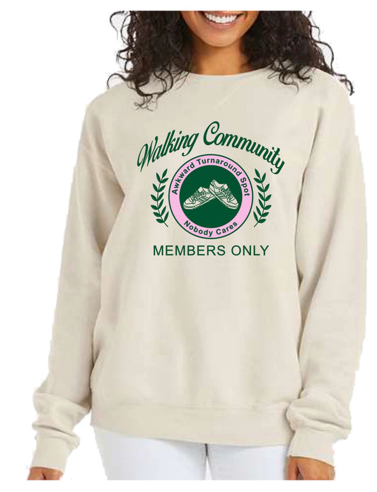 Walking Community Unisex Cream Sweater