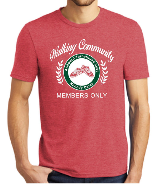 Walking Community Red Frost Tee – Walk with Purpose, Wear with Pride