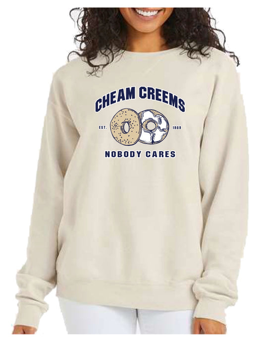 Cheam Creems Unisex Sweater in Cream – Cozy, Classic, and Full of Laughs