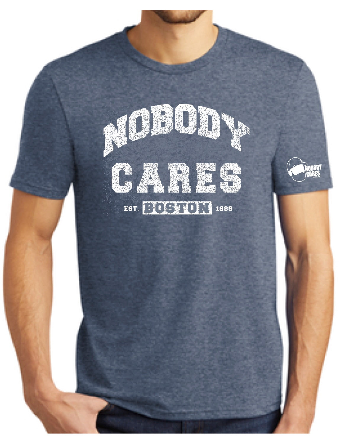 Nobody Cares Navy Frost Tee – Laid-Back Style with Attitude