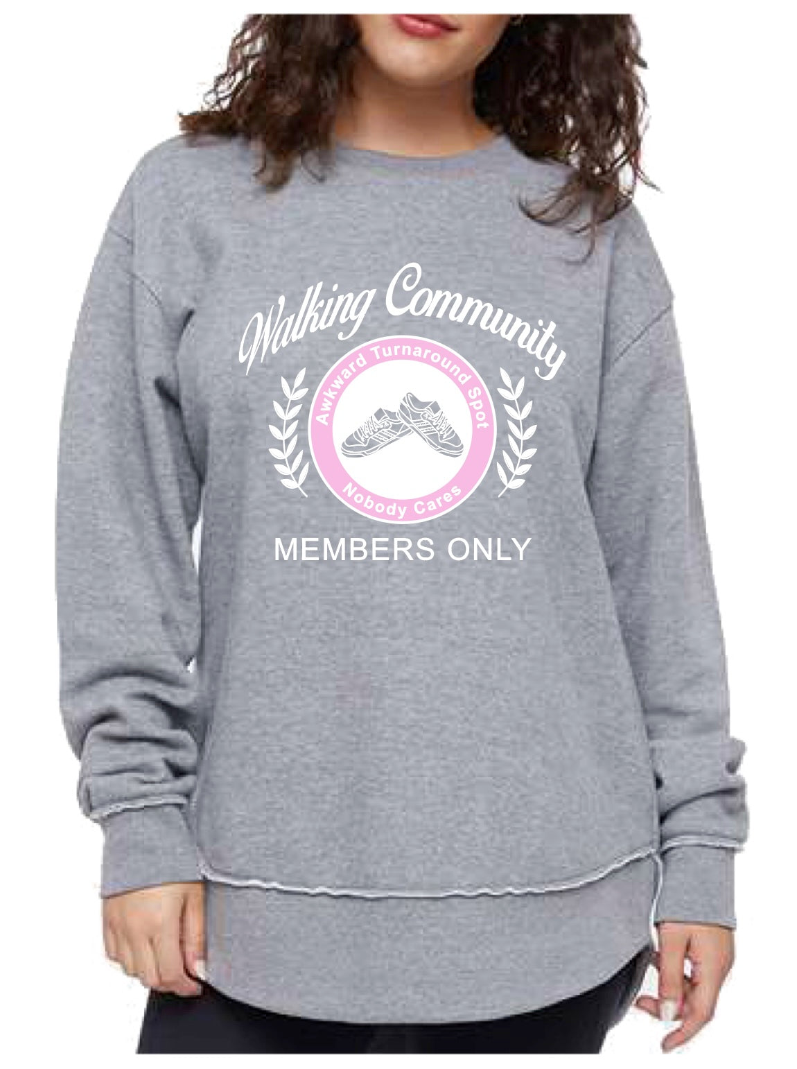 Walking Community Women’s Oversized Grey Sweater – Cozy, Relaxed, and Mindfully Stylish